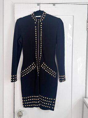 Vintage Lillie Rubin Gold Studded Bodycon Dress